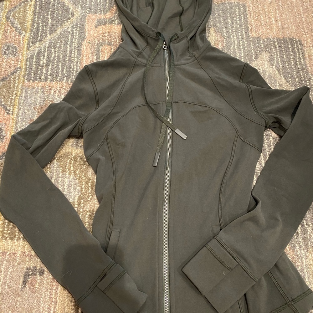 Lululemon Zip-up army green hoodie